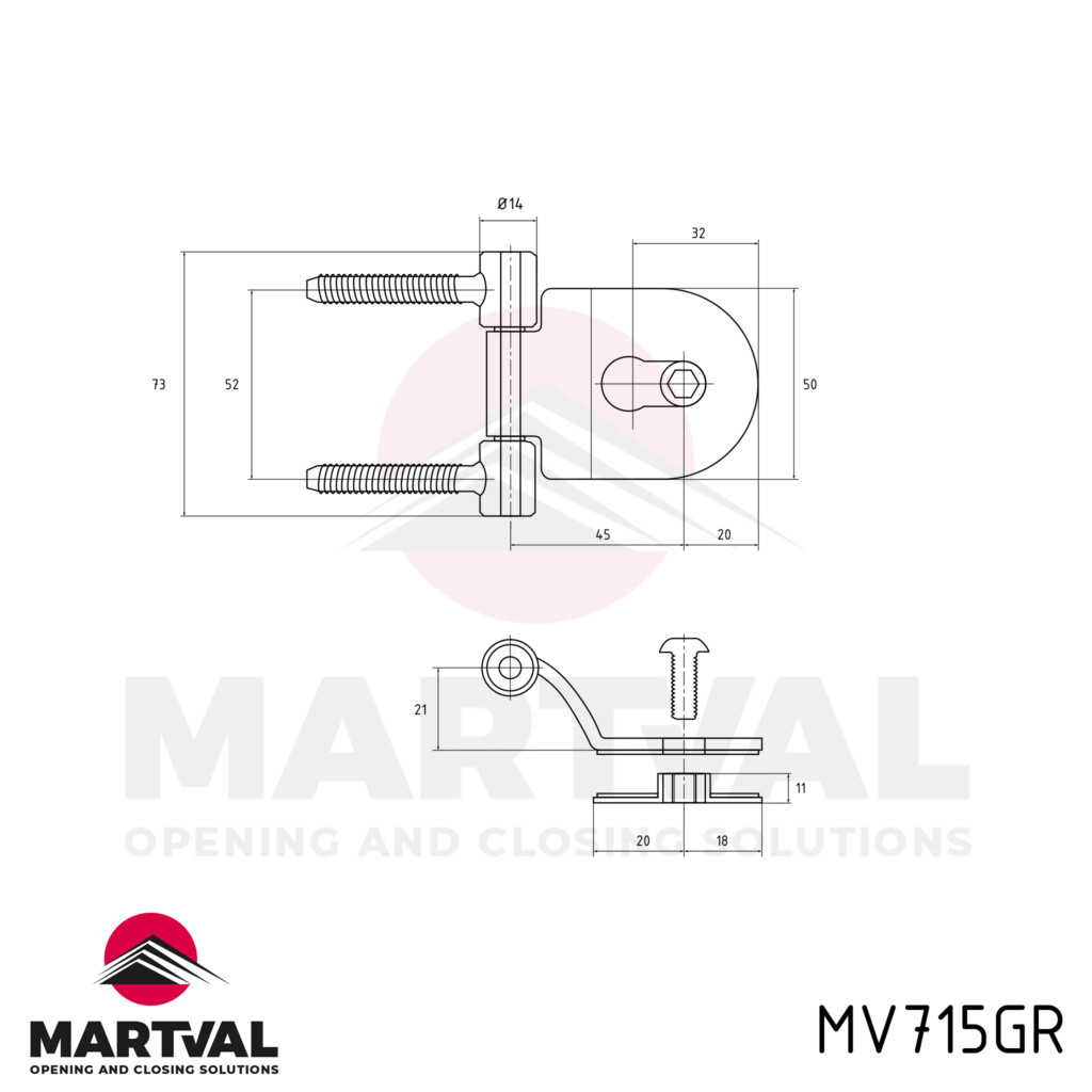 Glass door hinges Martval